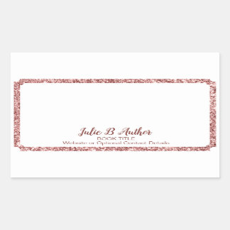Chic Rose Gold Author Book Signate Plate Rechteckiger Aufkleber