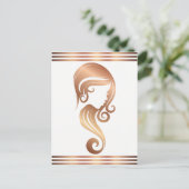 Chic Rose Gold Beauty Girl Salon Postkarte (Stehend Vorderseite)