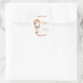 Chic Rose Gold Beauty Girl Salon Runder Aufkleber (Tasche)