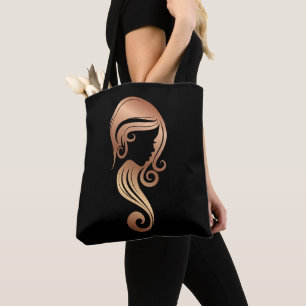 Chic Rose Gold Beauty Girl Salon Tasche