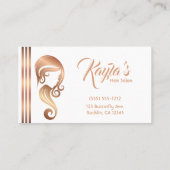 Chic Rose Gold Beauty Girl Salon Visitenkarte (Rückseite)