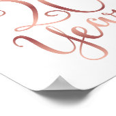 Chic Rose Gold BIS 20 JAHRE signieren Poster (Ecke)