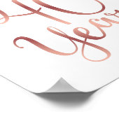 Chic Rose Gold BIS 40 JAHRE signieren Poster (Ecke)