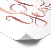 Chic Rose Gold BIS 60 JAHRE signieren Poster (Ecke)