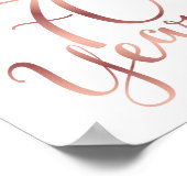 Chic Rose Gold BIS 70 JAHRE signieren Poster (Ecke)