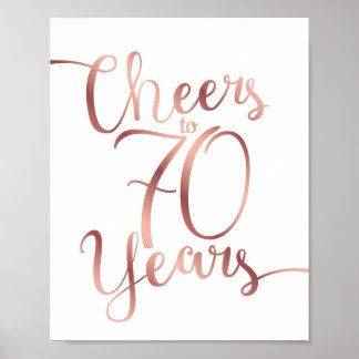 Chic Rose Gold BIS 70 JAHRE signieren Poster