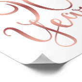 Chic Rose Gold BIS 90 JAHRE signieren Poster (Ecke)