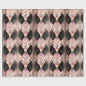Chic Rose Gold Black Abstrakt Geschenkpapier (Flach)