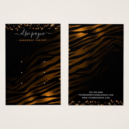 Chic Rose Gold & Black Earring Display Card (Vorne & Hinten)