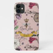 Chic Rose Gold, Black & Gold Queen Bee & Crown Case-Mate iPhone Hülle (Rückseite)