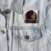 Chic Rose Gold & Black Graduation Party | Foto Button (Beispiel)