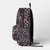 Chic Rose Gold Black Leopard Print Mit Monogramm Bedruckter Rucksack (Rechts)
