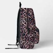 Chic Rose Gold Black Leopard Print Mit Monogramm Bedruckter Rucksack (Links)