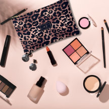 Chic Rose Gold Black Leopard Print Mit Monogramm