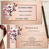 Chic Rose Gold Blumenkarte Business Card Terminkarte