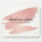 CHIC ROSE GOLD BLUSH PINK BRUSH STROKE CALLIGRAPHI MOUSEPAD (Vorne)