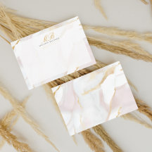 Chic Rose Gold Blush Pink Monogram Agate Marmor