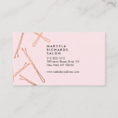 Chic Rose Gold Bobby Buttone auf rosa Ernennung Terminkarte (Rückseite)