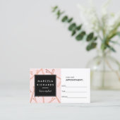 Chic Rose Gold Bobby Buttone auf rosa Ernennung Terminkarte (Stehend Vorderseite)