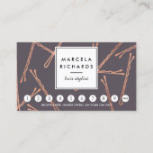 Chic Rose Gold Bobby Buttone Friseur Salon Grau Lo Treuekarte (Vorderseite)