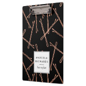 Chic Rose Gold Bobby Buttone Friseur Stylistische  Klemmbrett (Links)