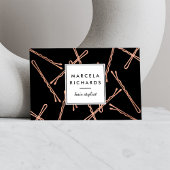 Chic Rose Gold Bobby Buttone Friseur Stylistische Visitenkarte