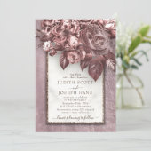 Chic Rose Gold Bouquet Hochzeitsvorlage Einladung (Stehend Vorderseite)