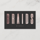 Chic Rose Gold Braids Visitenkarte (Vorderseite)