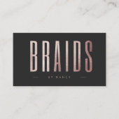 Chic Rose Gold Braids Visitenkarte (Vorderseite)