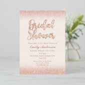 Chic Rose Gold Brautparty Folieneinladung (Stehend vorne)