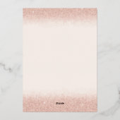 Chic Rose Gold Brautparty Folieneinladung (Rückseite)
