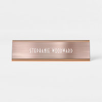 Chic Rose Gold Brushed Metal Art Deco Typografie
