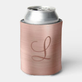 Chic Rose Gold Brushed Metal Monogram Initial Dosenkühler