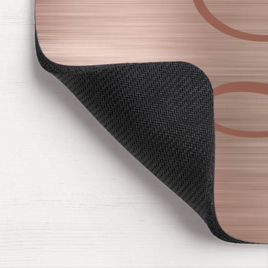 Chic Rose Gold Brushed Metal Monogram Initial Mousepad (Ecke)