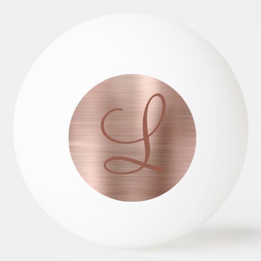 Chic Rose Gold Brushed Metal Monogram Initial Two Tischtennisball (Rückseite)