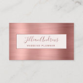 Chic Rose Gold Brushed Metal Script Professional Visitenkarte (Vorderseite)