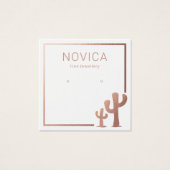 Chic Rose Gold Cactus Earring Display Card (Vorderseite)