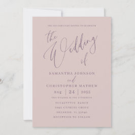 Chic Rose Gold Calligraphy the Wedding of Einladung