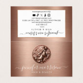 Chic Rose Gold Cameo Schönheit, Haare, Hautpflege Visitenkarten (Außenseite Aufgefaltet)
