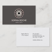 Chic Rose Gold Circle Mandala Taupe Designer Visitenkarte (Vorne/Hinten)