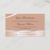 Chic Rose Gold Coral geschwungene Dekoration Linie Visitenkarte (Rückseite)