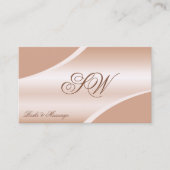 Chic Rose Gold Corvell Curved Lines Monogram Foto Visitenkarte (Vorderseite)