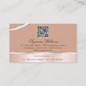 Chic Rose Gold Corvell Kurven Linien Monogram QR C Visitenkarte (Rückseite)