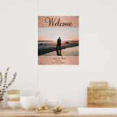 Chic Rose Gold Custom Foto Begrüßung Poste Poster (Küche)