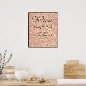 Chic Rose Gold Custom Welcome Wedding Poster (Küche)