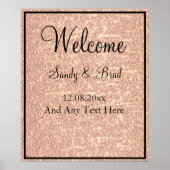 Chic Rose Gold Custom Welcome Wedding Poster (Vorne)