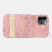 Chic Rose Gold Damask Case-Mate iPhone Hülle (Rückseite (Horizontal))
