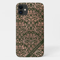 Chic Rose Gold Damask Personalisierter Name