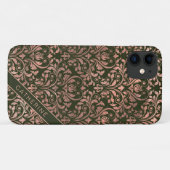 Chic Rose Gold Damask Personalisierter Name Case-Mate iPhone Hülle (Rückseite (Horizontal))