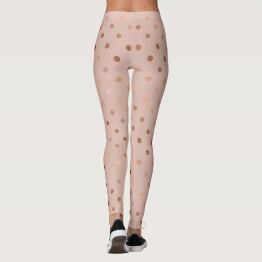 Chic Rose Gold Dots Muster Leggings (Rückseite)